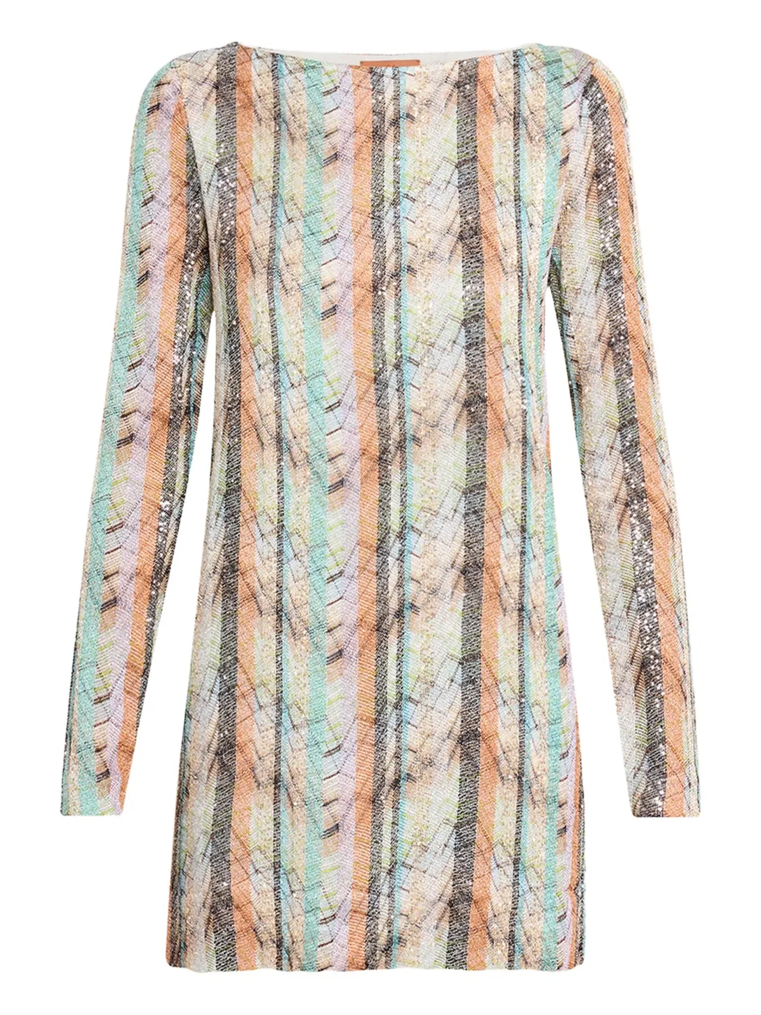 Multi-Technique Long-Sleeve Mini Dress