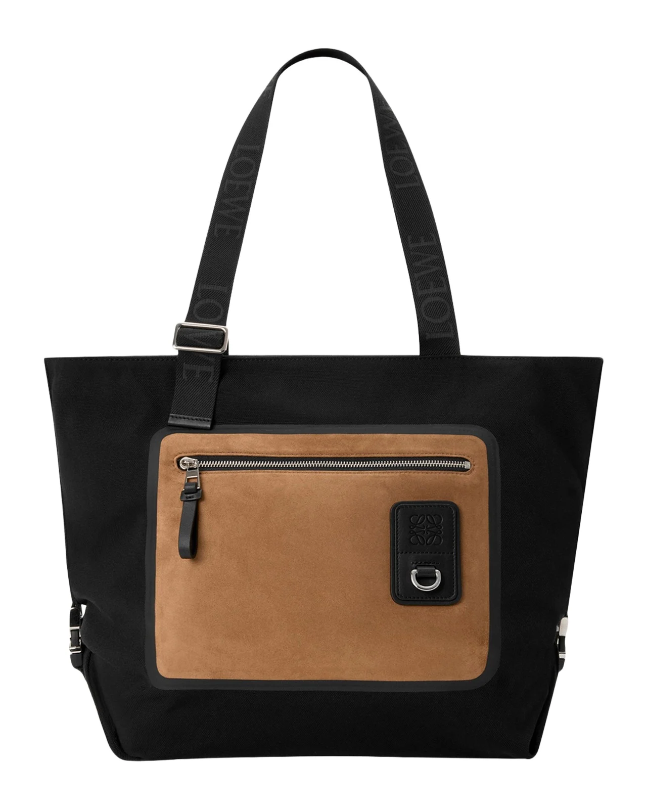 Men's Flex Zipped Tote Bag in Canvas & Suede Men's Flex Zipped Tote Bag in Canvas & Suede