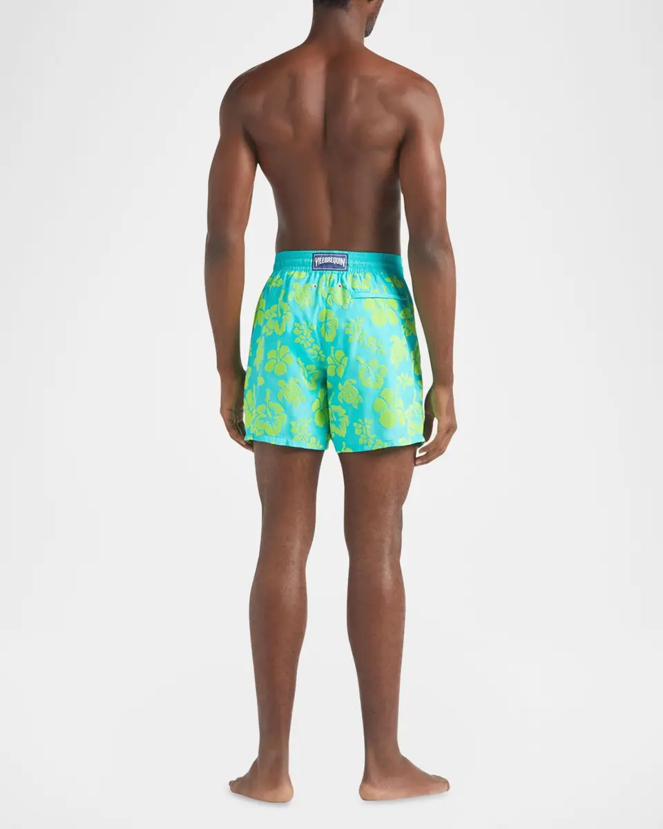 Vilebrequin Men's Flocked Tropical Turtle Swim Trunks | Thumbnail 3 Vilebrequin Men's Flocked Tropical Turtle Swim Trunks | Thumbnail 3