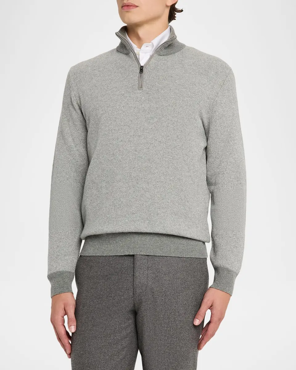 Ralph Lauren Purple Label Birdseye Cashmere Quarter-Zip Sweater | Thumbnail 4 Ralph Lauren Purple Label Birdseye Cashmere Quarter-Zip Sweater | Thumbnail 4