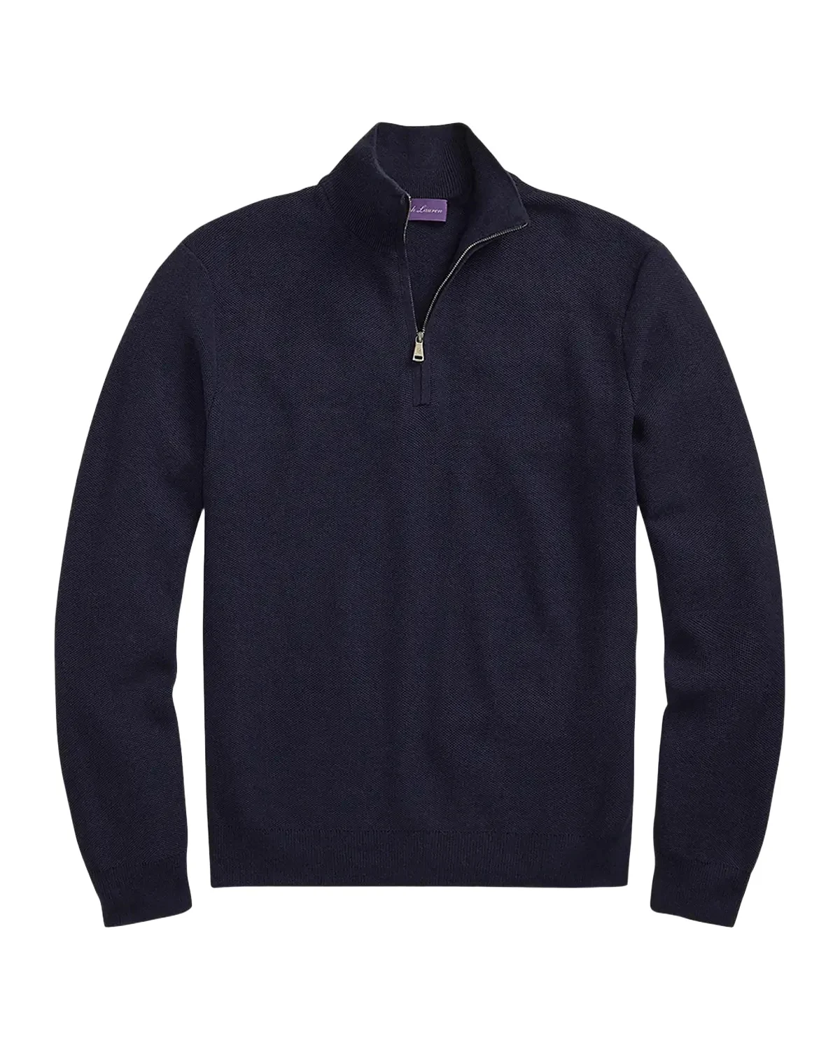 Men's Piqué-Knit Wool Quarter-Zip Sweater Men's Piqué-Knit Wool Quarter-Zip Sweater