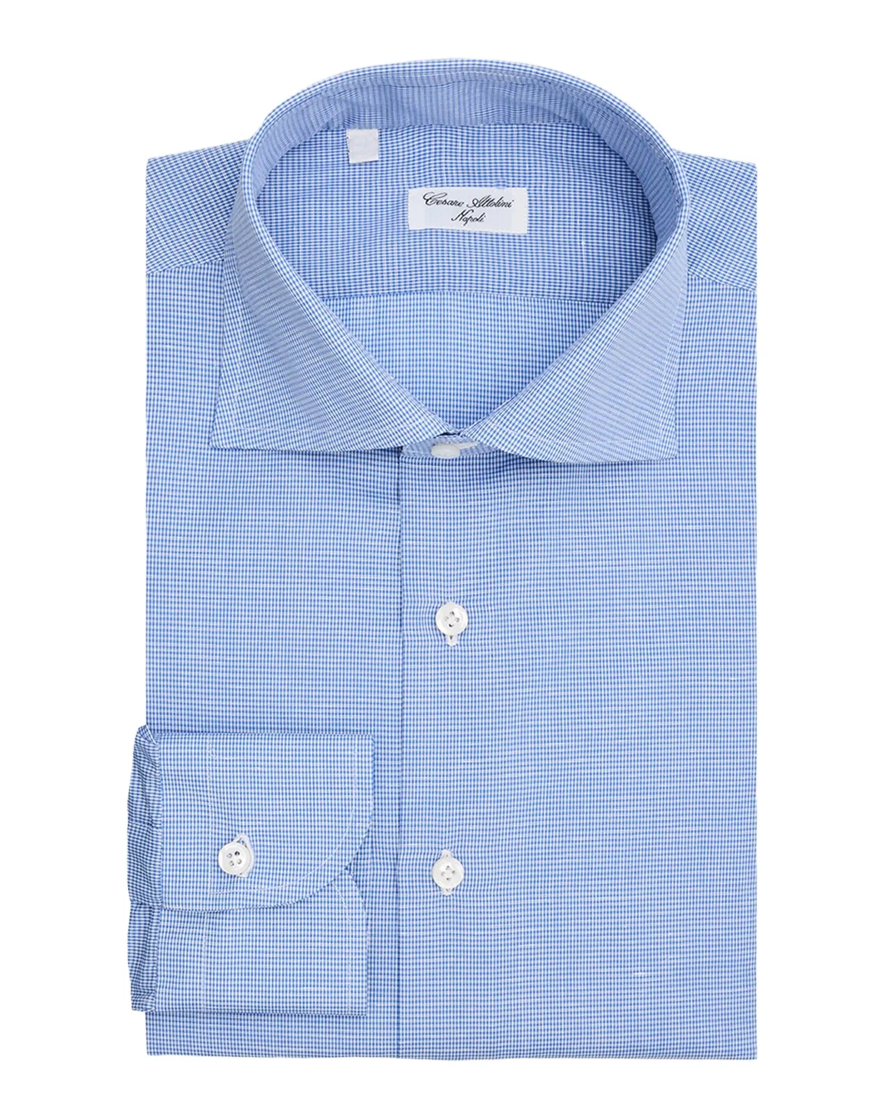 Men's Micro-Check Cotton-Linen Shirt Men's Micro-Check Cotton-Linen Shirt