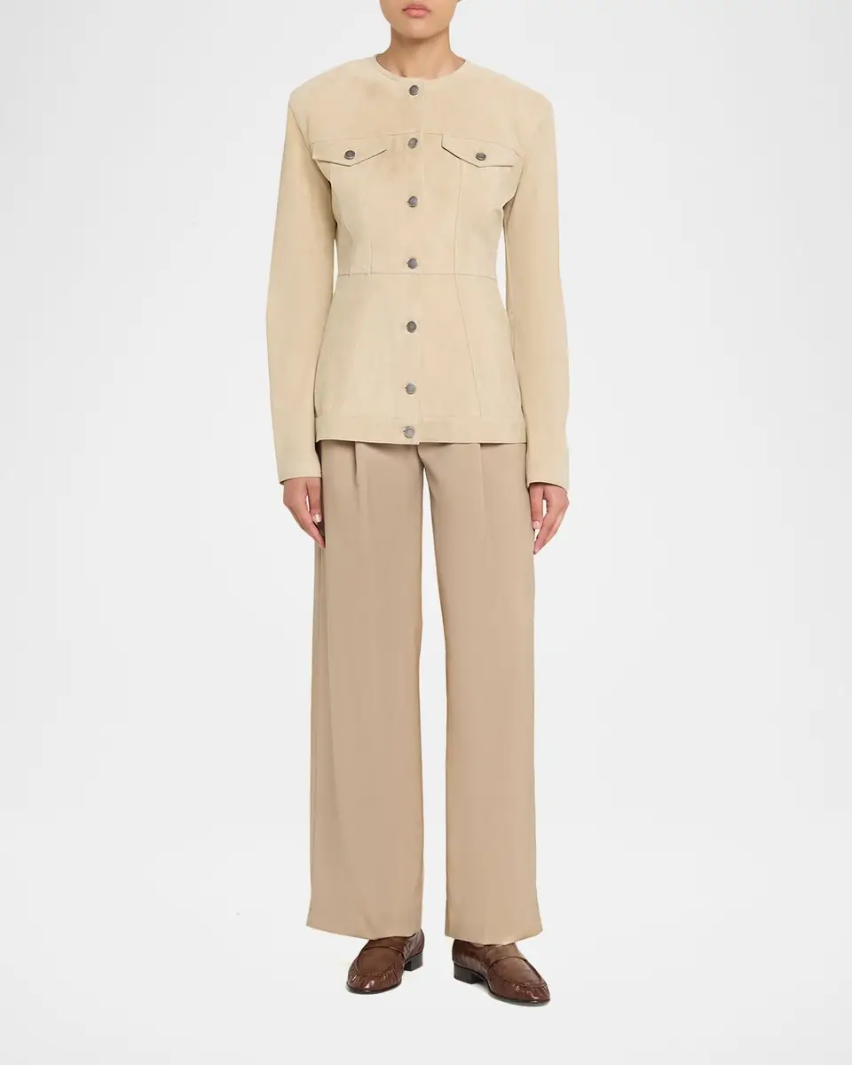 Haikure Temple Paneled Suede Jacket | Thumbnail 2 Haikure Temple Paneled Suede Jacket | Thumbnail 2
