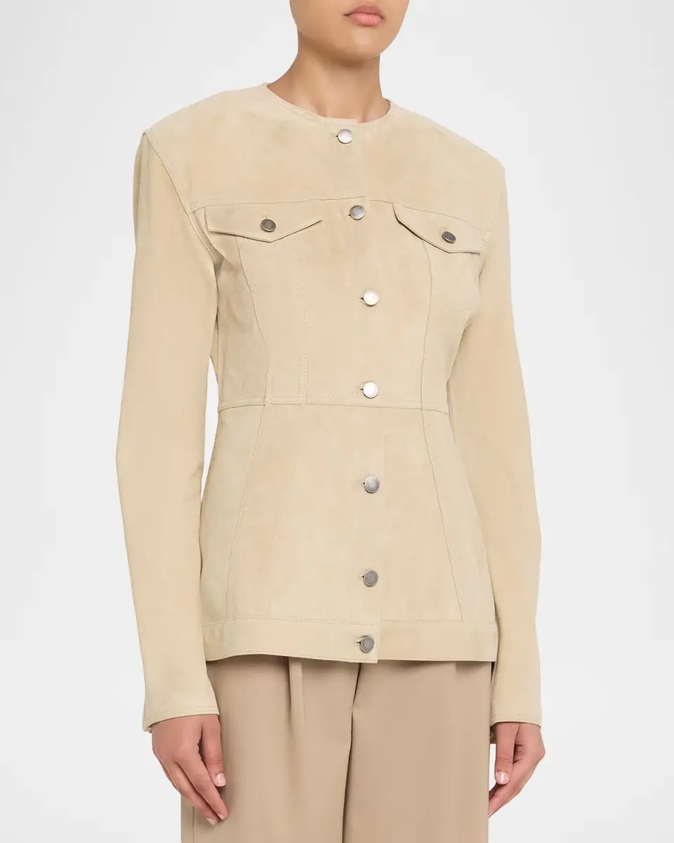 Haikure Temple Paneled Suede Jacket | Thumbnail 4 Haikure Temple Paneled Suede Jacket | Thumbnail 4