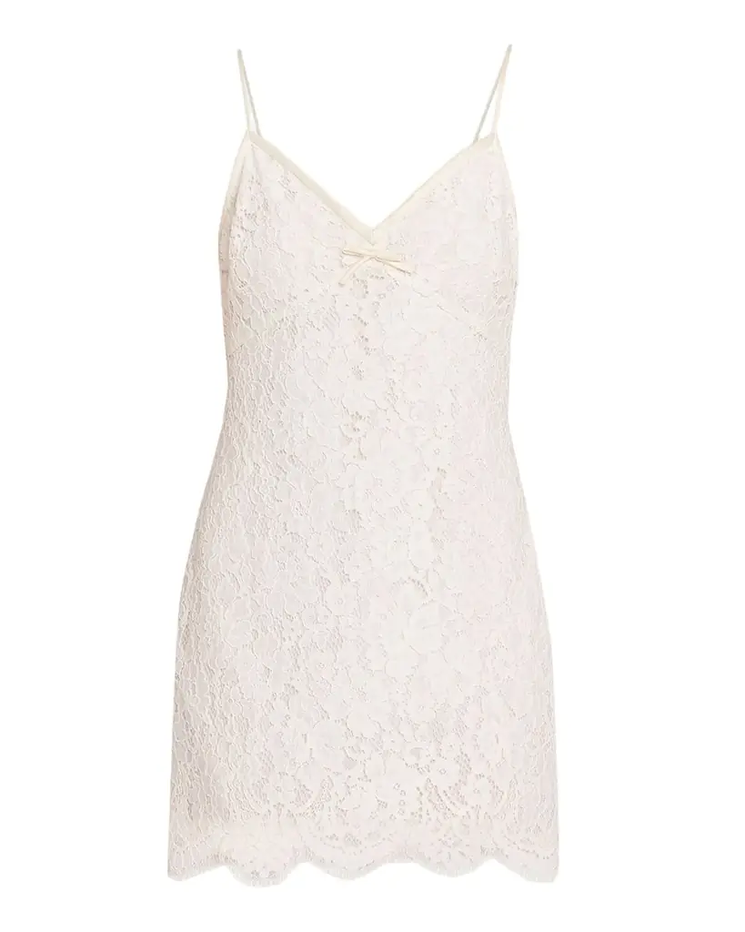 LoveShackFancy Petaline Lace Mini Dress | Image 1 LoveShackFancy Petaline Lace Mini Dress | Image 1