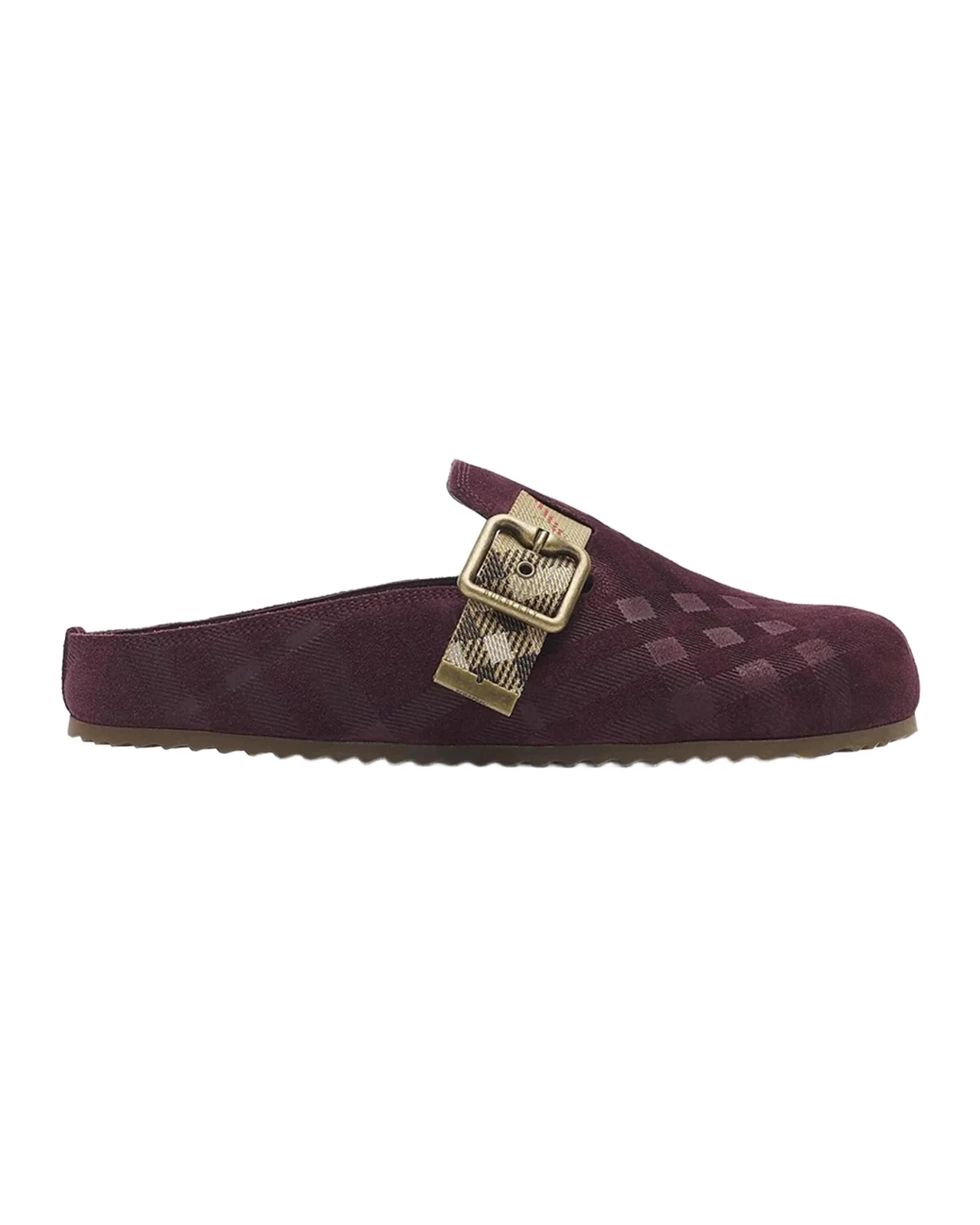 Burberry Urchin Check Suede Clogs