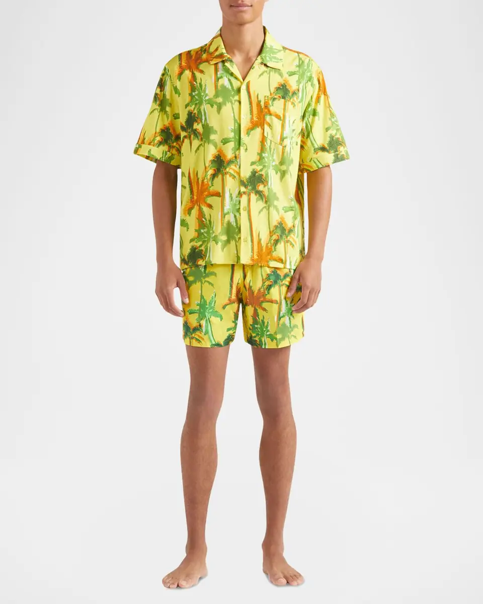 Vilebrequin Men's Cotton Palms Camp Shirt | Thumbnail 2