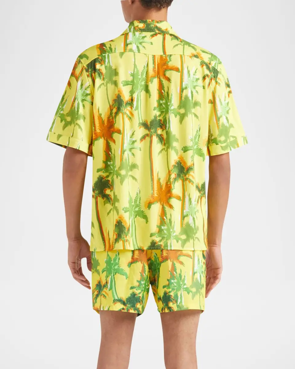 Vilebrequin Men's Cotton Palms Camp Shirt | Thumbnail 3