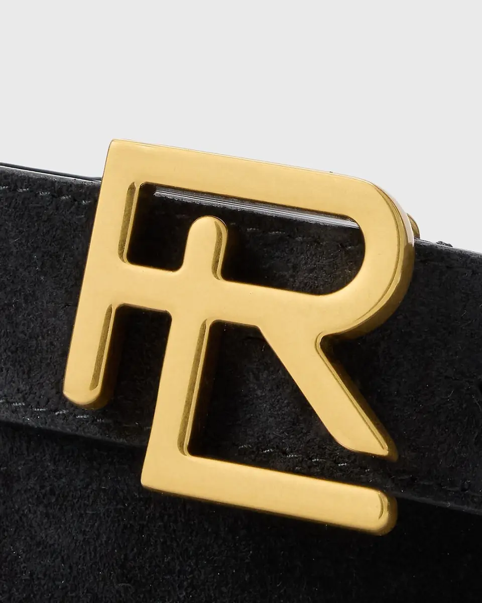 Ralph Lauren Purple Label Men's RL-Buckle Calf-Suede Belt | Thumbnail 3 Ralph Lauren Purple Label Men's RL-Buckle Calf-Suede Belt | Thumbnail 3