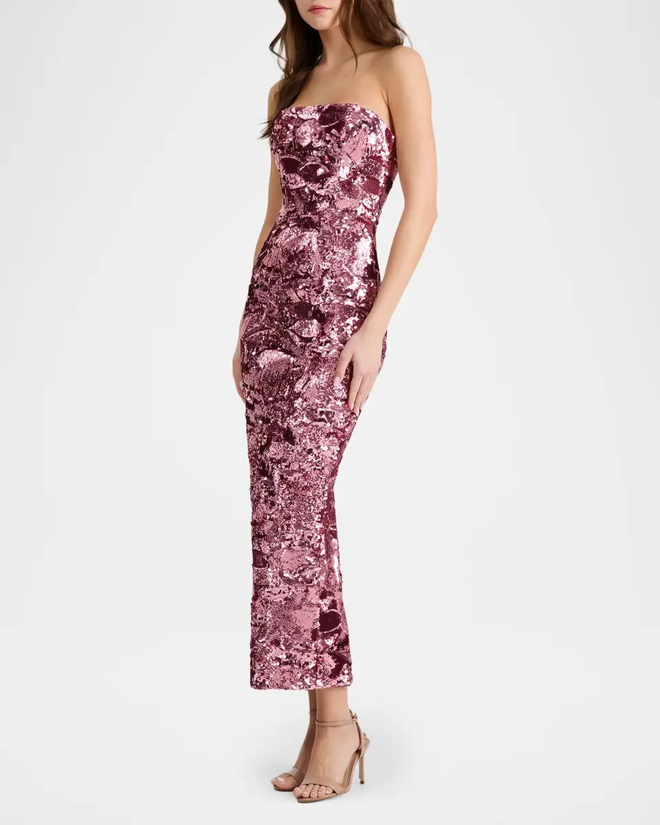 HELSI Leslie Strapless Sequin Column Gown | Thumbnail 4