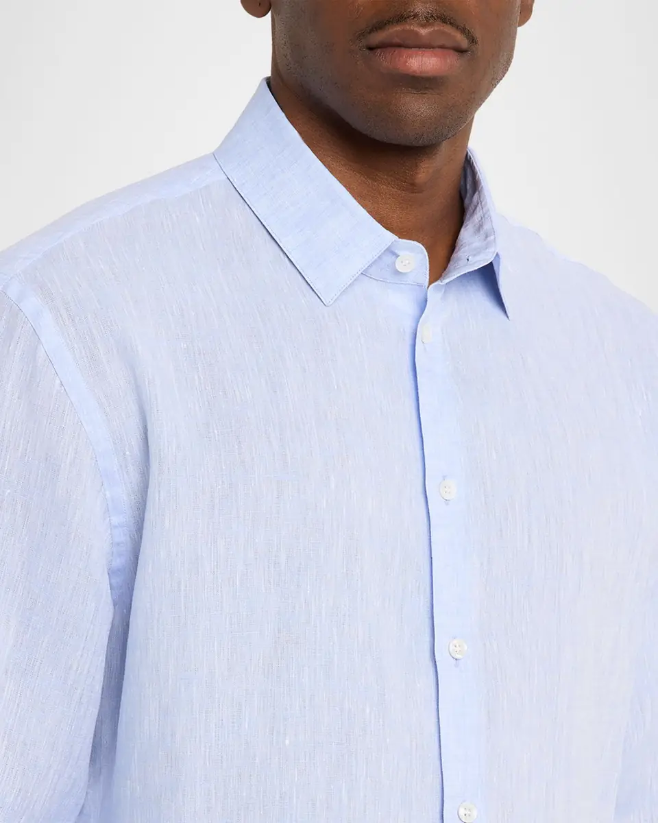 Giorgio Armani Men's Classic-Fit Linen Sport Shirt | Thumbnail 5 Giorgio Armani Men's Classic-Fit Linen Sport Shirt | Thumbnail 5