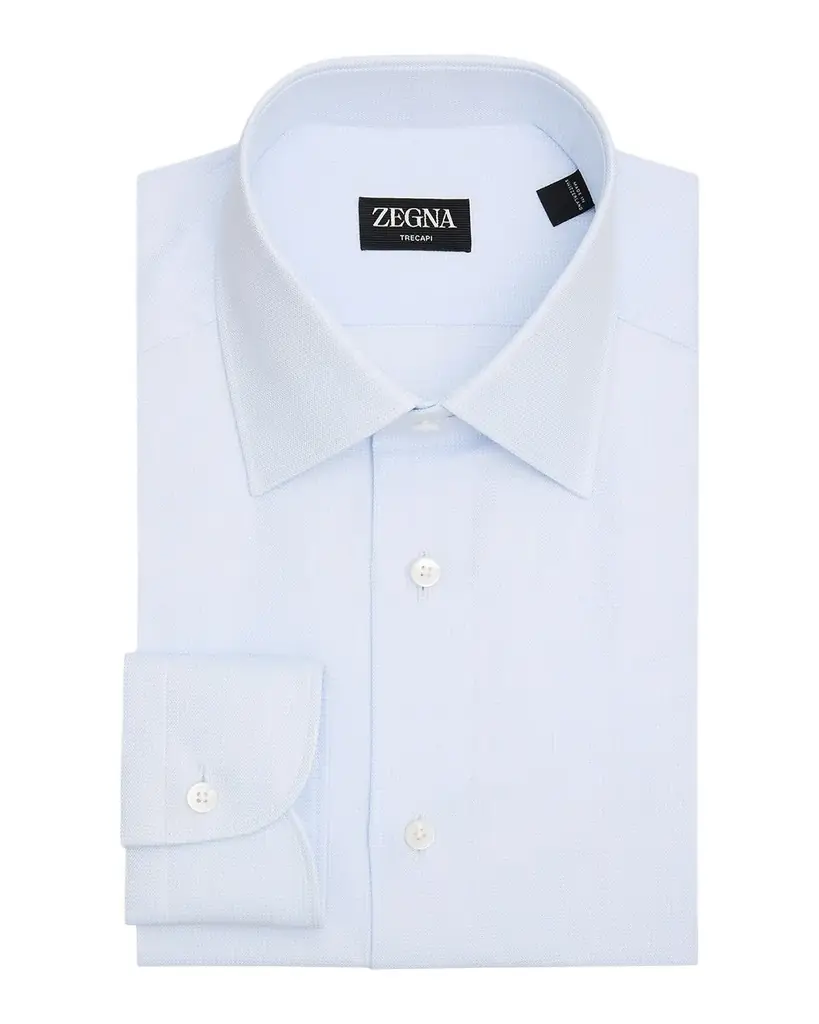 ZEGNA Men 's Trecapi Cotton Melange Dress Shirt | Image 1 ZEGNA Men 's Trecapi Cotton Melange Dress Shirt | Image 1