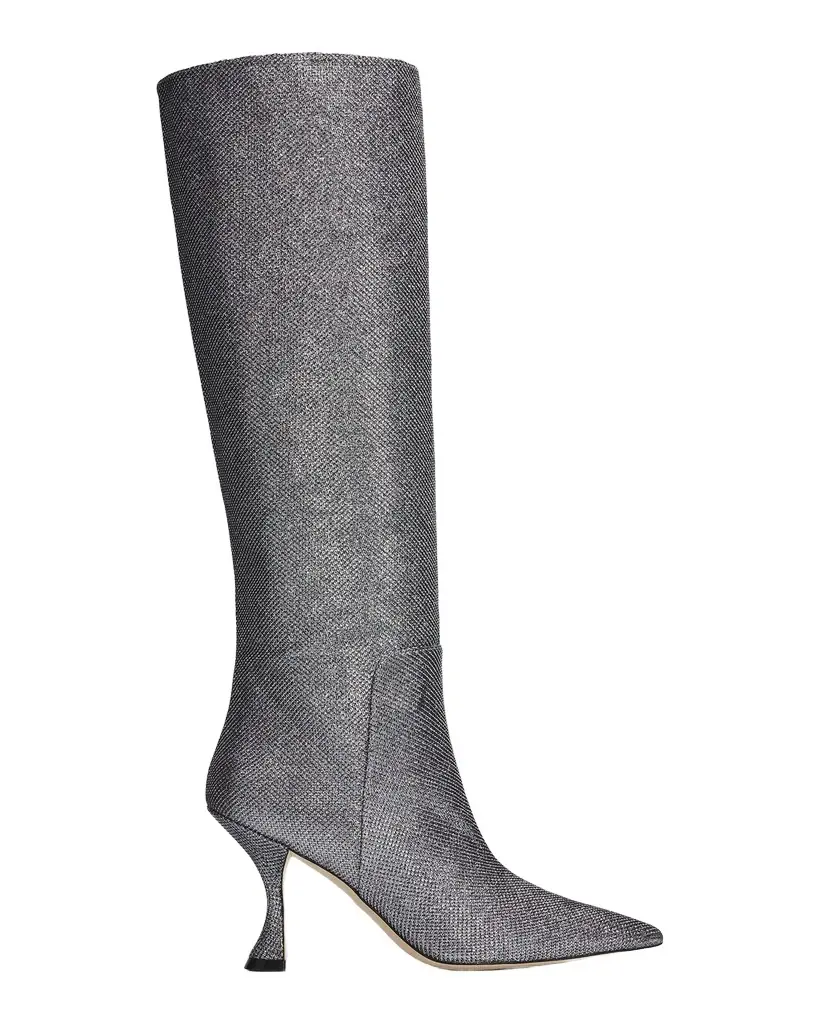 Stuart Weitzman 85mm XCurve Metallic Knee-High Boots | Image 1 Stuart Weitzman 85mm XCurve Metallic Knee-High Boots | Image 1