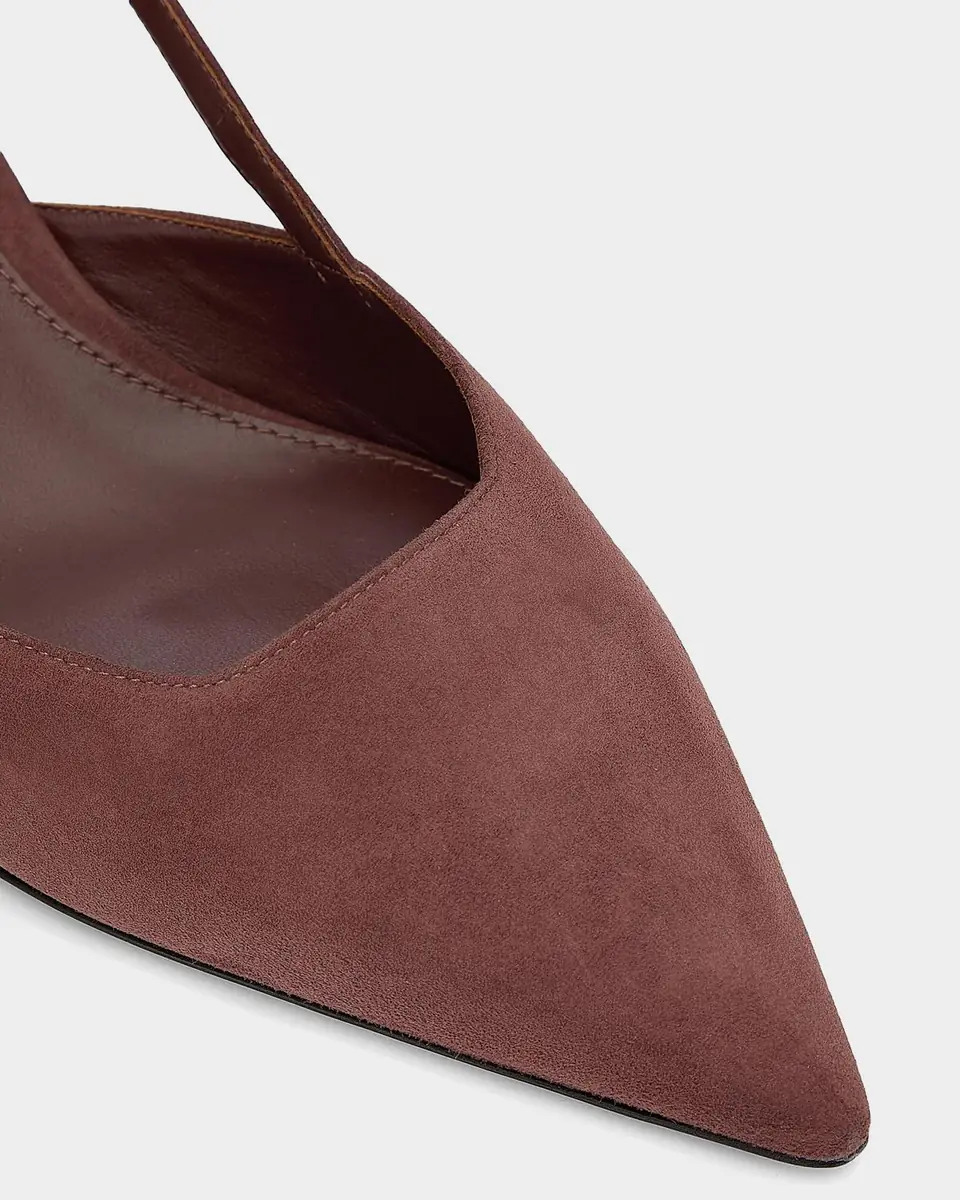 Stuart Weitzman 50mm Vinnie Suede Slingback Pumps | Thumbnail 3