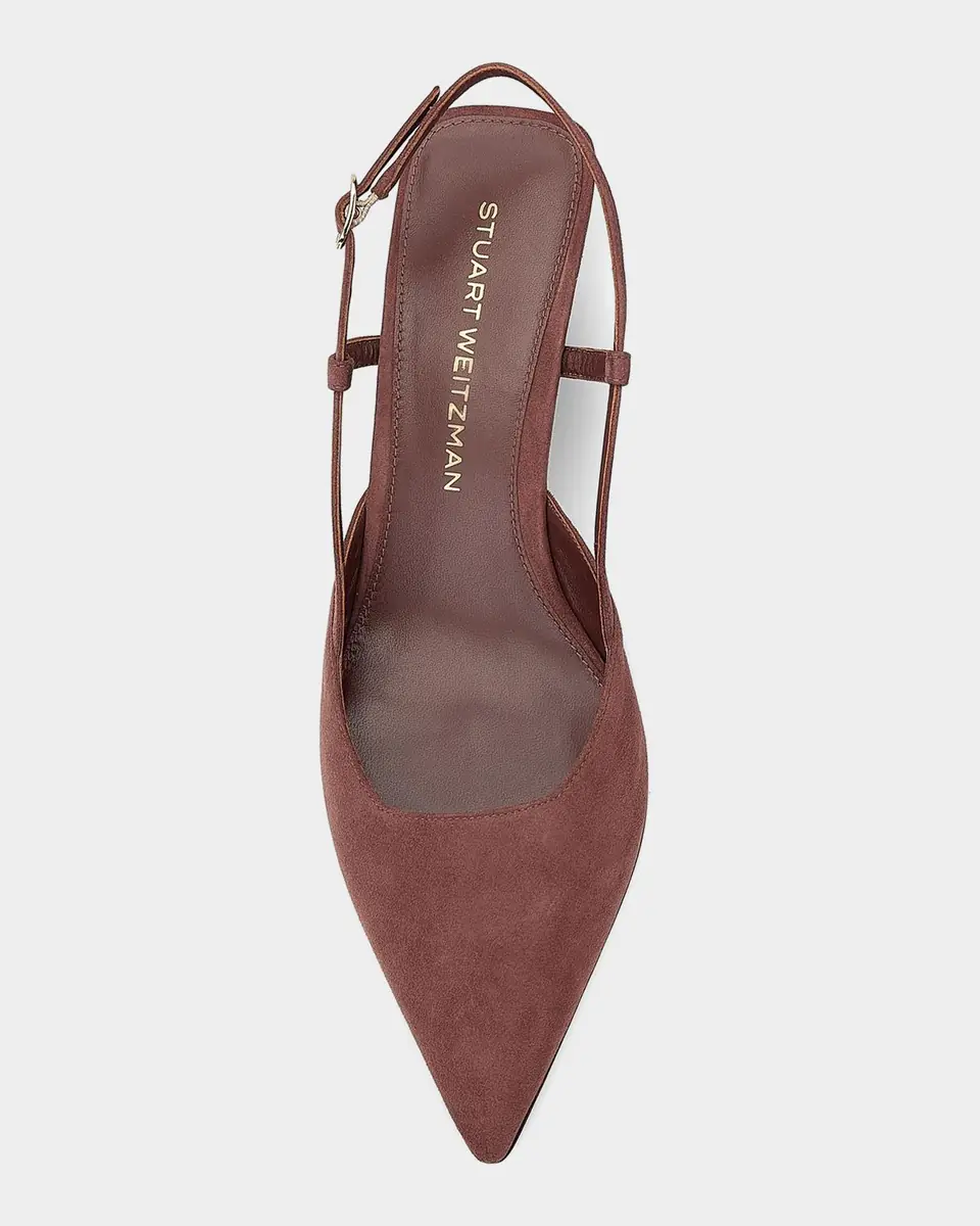 Stuart Weitzman 50mm Vinnie Suede Slingback Pumps | Thumbnail 4