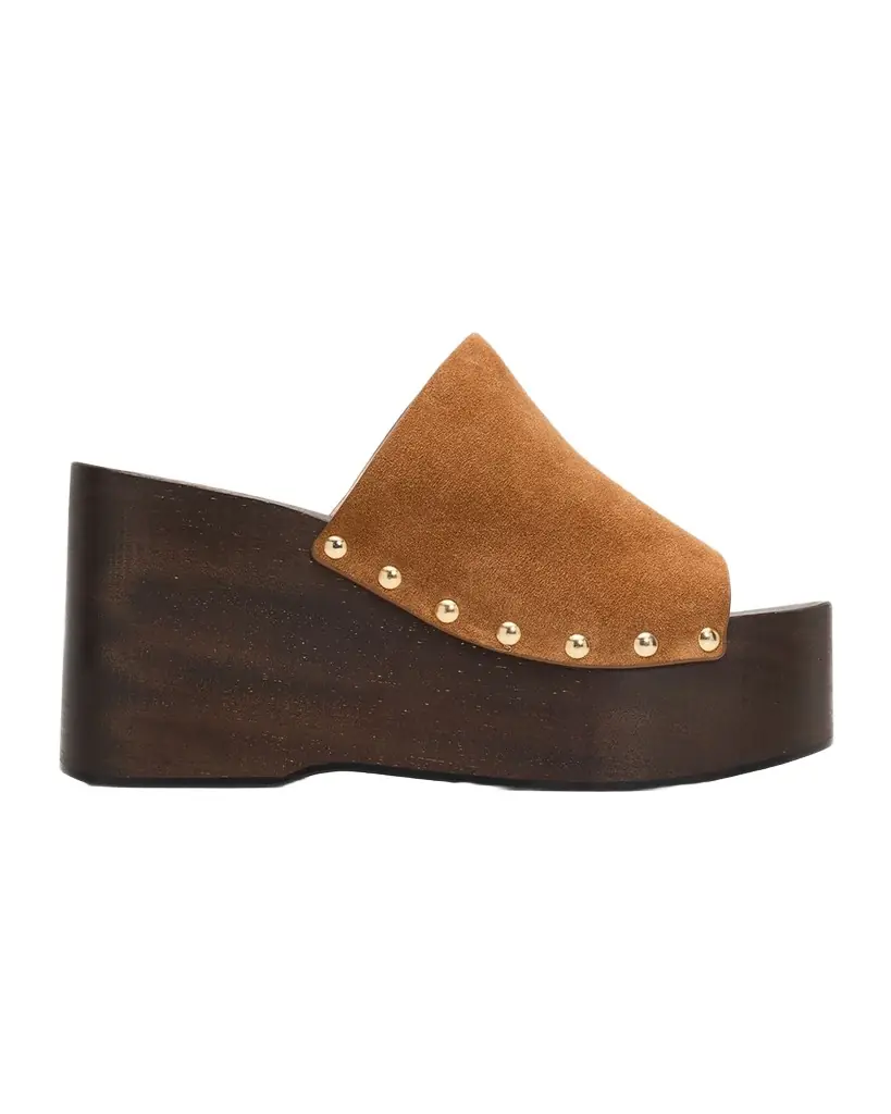 Stuart Weitzman 100mm Kate Suede Platform Clogs