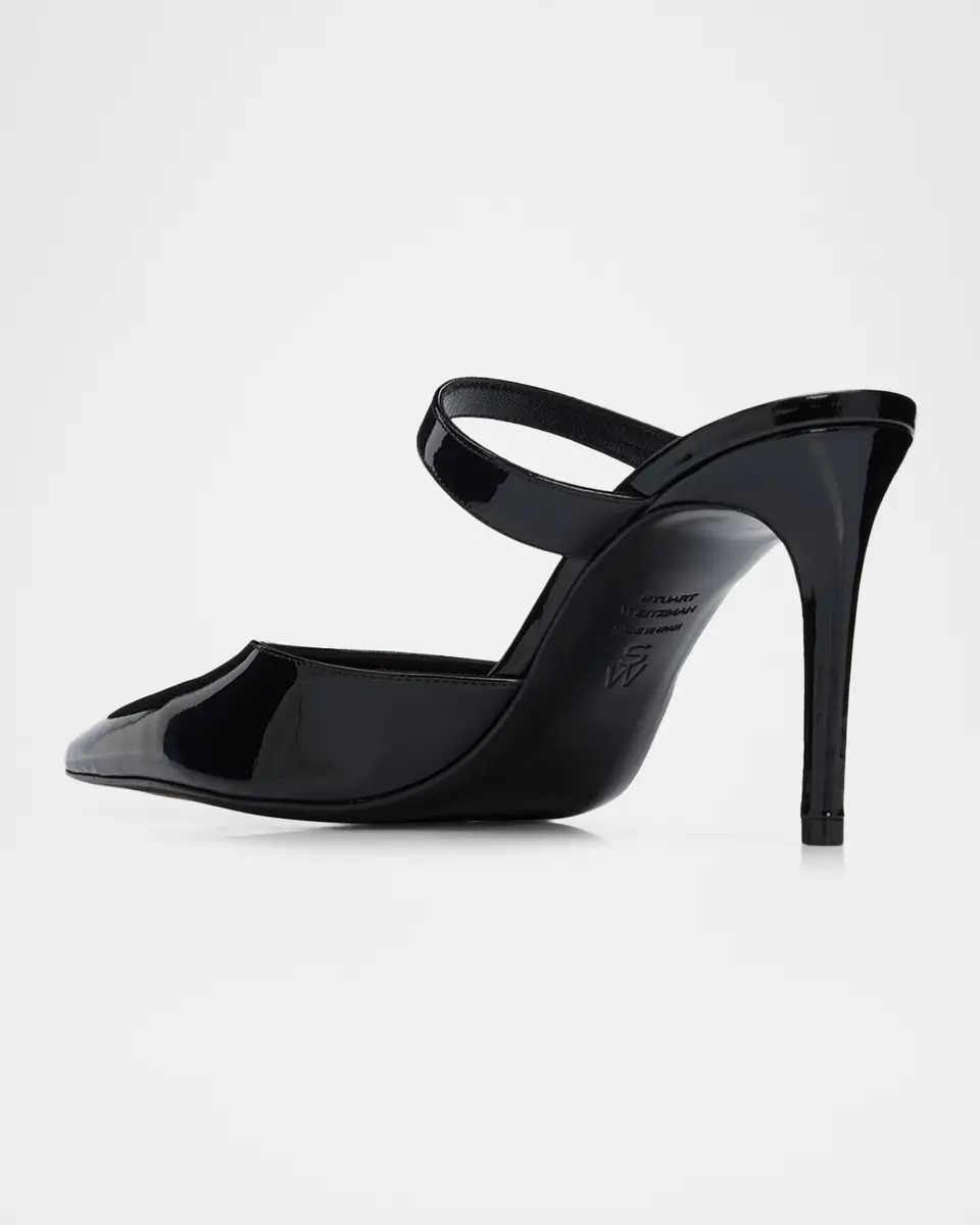 Stuart Weitzman 85mm Stuart Power Patent Leather Mule Pumps | Thumbnail 4