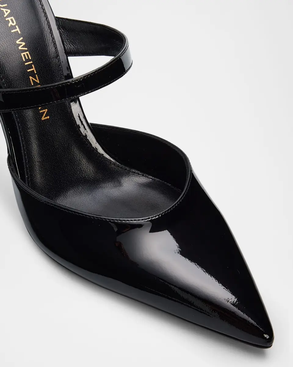 Stuart Weitzman 85mm Stuart Power Patent Leather Mule Pumps | Thumbnail 5