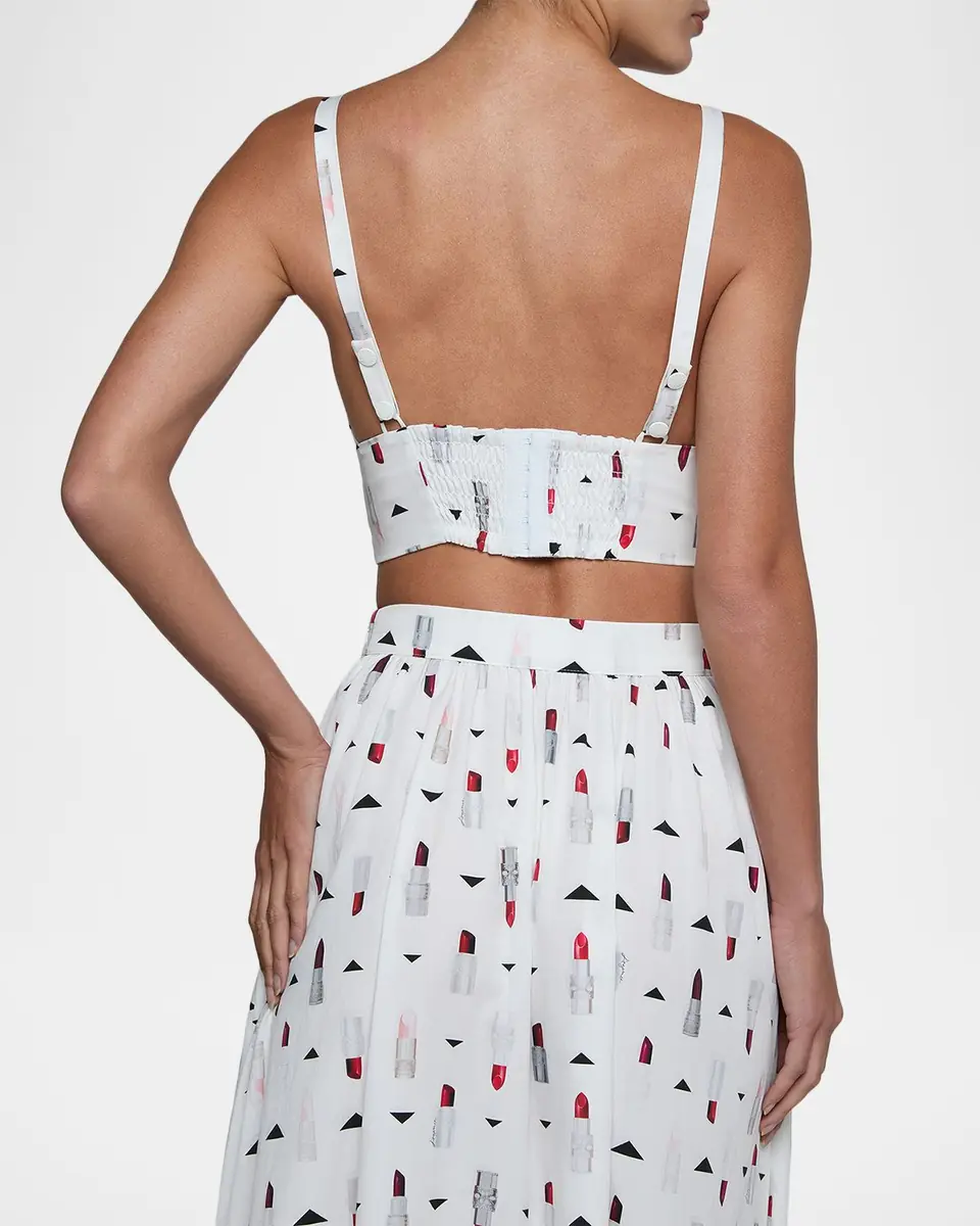 L'Agence Kaori Lipstick-Print Bralette Top | Thumbnail 3 L'Agence Kaori Lipstick-Print Bralette Top | Thumbnail 3