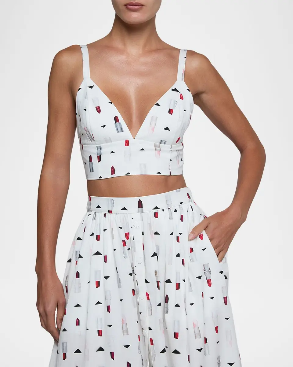 L'Agence Kaori Lipstick-Print Bralette Top | Thumbnail 4 L'Agence Kaori Lipstick-Print Bralette Top | Thumbnail 4