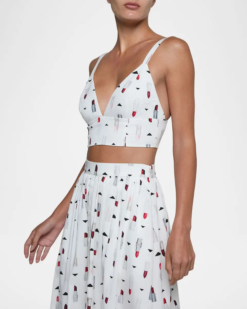 L'Agence Kaori Lipstick-Print Bralette Top | Thumbnail 5 L'Agence Kaori Lipstick-Print Bralette Top | Thumbnail 5