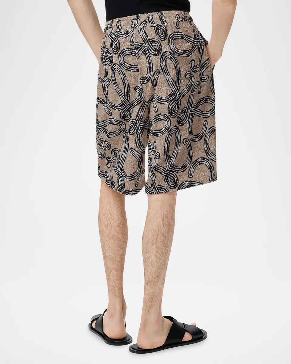 Loewe x Paula's Ibiza Men's Cotton-Terry Logo Script Shorts | Thumbnail 3