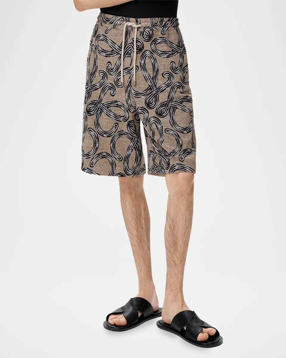 Loewe x Paula's Ibiza Men's Cotton-Terry Logo Script Shorts | Thumbnail 4