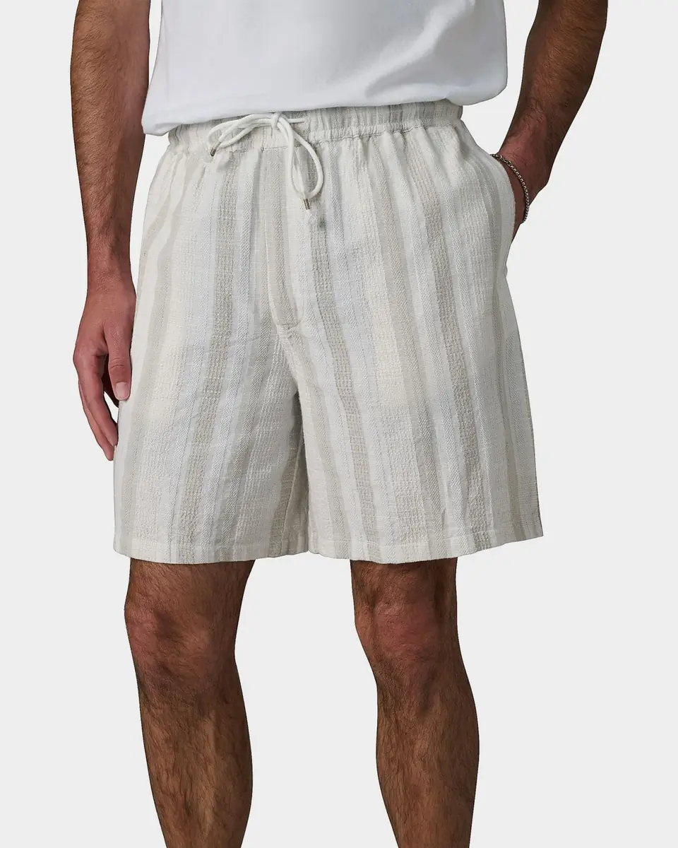 Joe's Jeans Men's Dobby Stripe Cotton and Linen Cabana Drawstring Shorts | Thumbnail 4 Joe's Jeans Men's Dobby Stripe Cotton and Linen Cabana Drawstring Shorts | Thumbnail 4