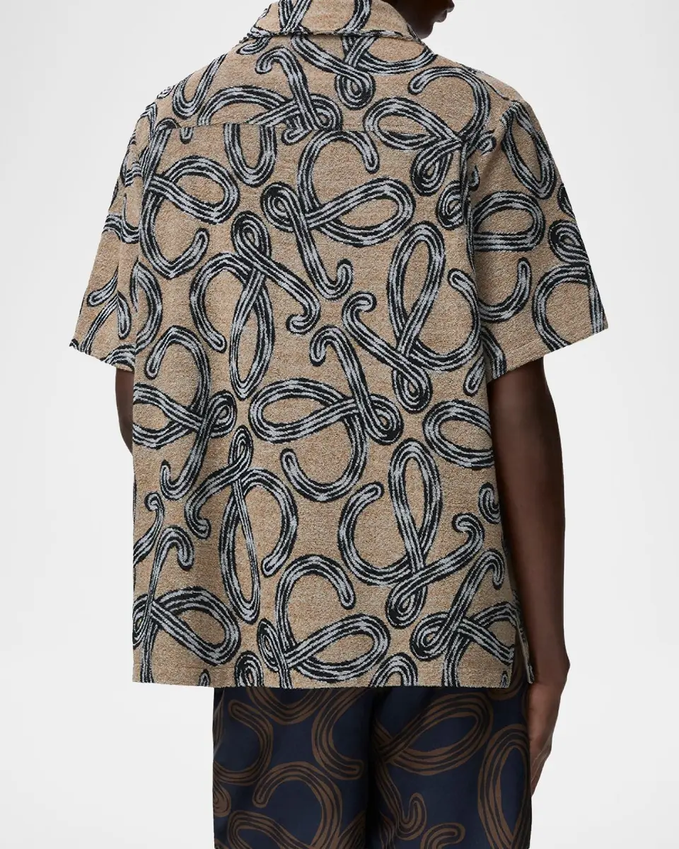 Loewe x Paula's Ibiza Men's Towel Terry Jacquard L-Script Short-Sleeve Shirt | Thumbnail 3 Loewe x Paula's Ibiza Men's Towel Terry Jacquard L-Script Short-Sleeve Shirt | Thumbnail 3