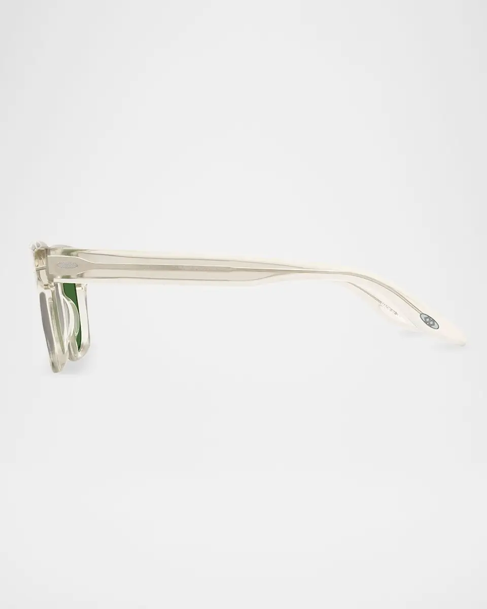 BARTON PERREIRA Men's Keyhole-Bridge Transparent Acetate Square Sunglasses | Thumbnail 3 BARTON PERREIRA Men's Keyhole-Bridge Transparent Acetate Square Sunglasses | Thumbnail 3