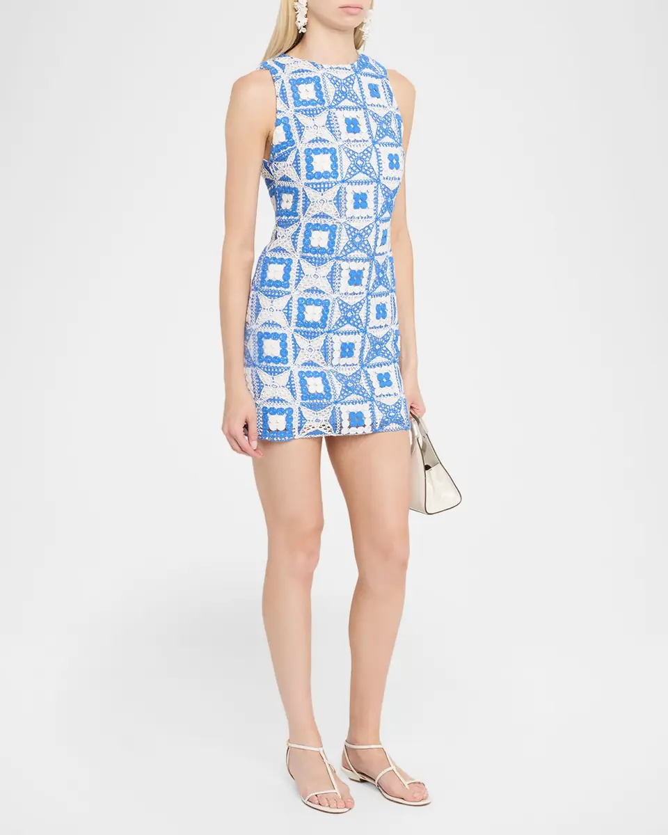 Alice + Olivia Clyde Geometric Crochet Mini Dress | Thumbnail 4 Alice + Olivia Clyde Geometric Crochet Mini Dress | Thumbnail 4