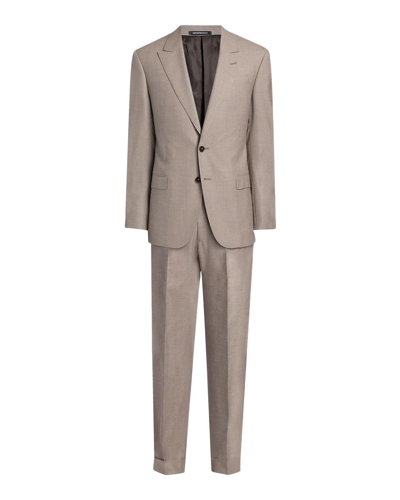 Emporio Armani Tonal Textured Single-Breasted Wool, Silk & Linen Suit