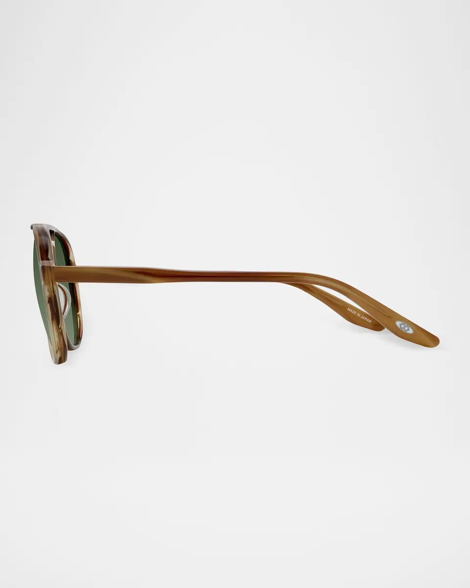 BARTON PERREIRA Men's Double-Bridge Acetate Aviator Sunglasses | Thumbnail 3 BARTON PERREIRA Men's Double-Bridge Acetate Aviator Sunglasses | Thumbnail 3