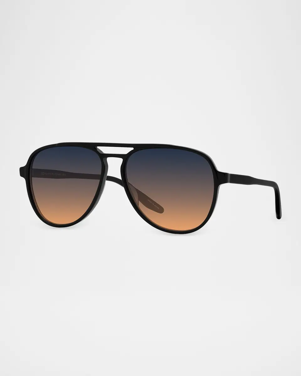 BARTON PERREIRA Men's Hartmann Acetate Aviator Sunglasses | Thumbnail 2