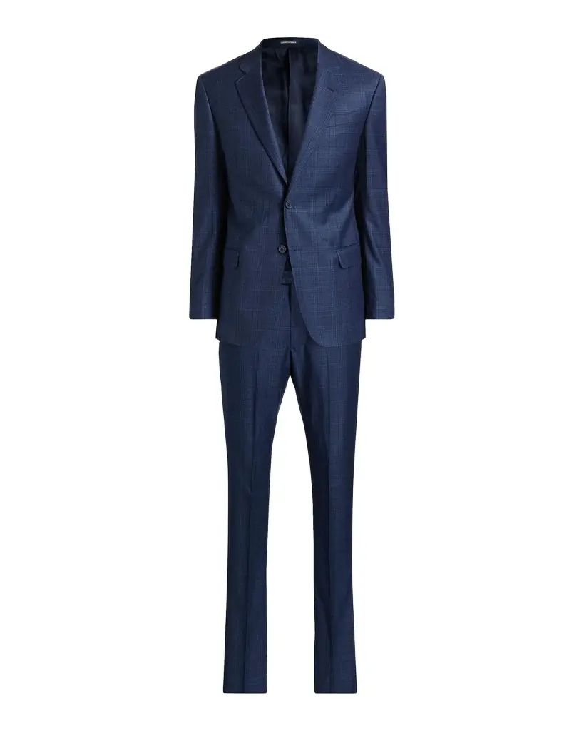 Emporio Armani Windowpane Plaid Single-Breasted Wool Suit | Image 1 Emporio Armani Windowpane Plaid Single-Breasted Wool Suit | Image 1