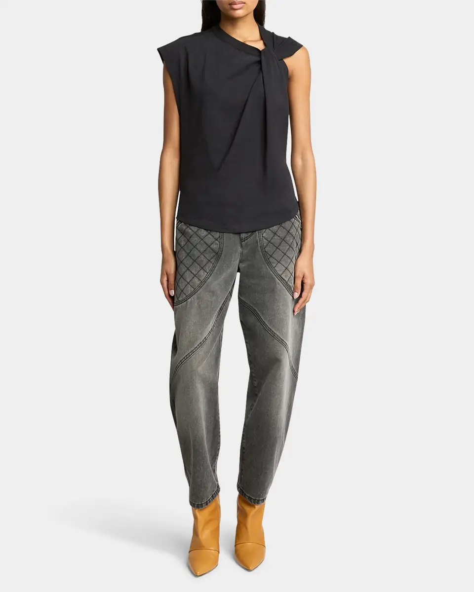 Isabel Marant Nayda Twisted Cap-Sleeve T-Shirt | Thumbnail 2