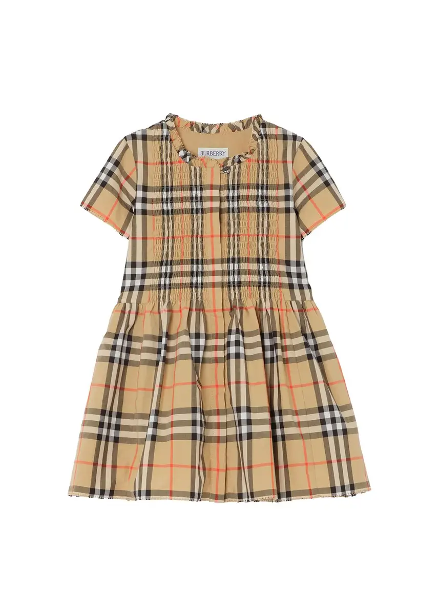 Burberry Girl's Rose Check Cotton Dress | Thumbnail 3