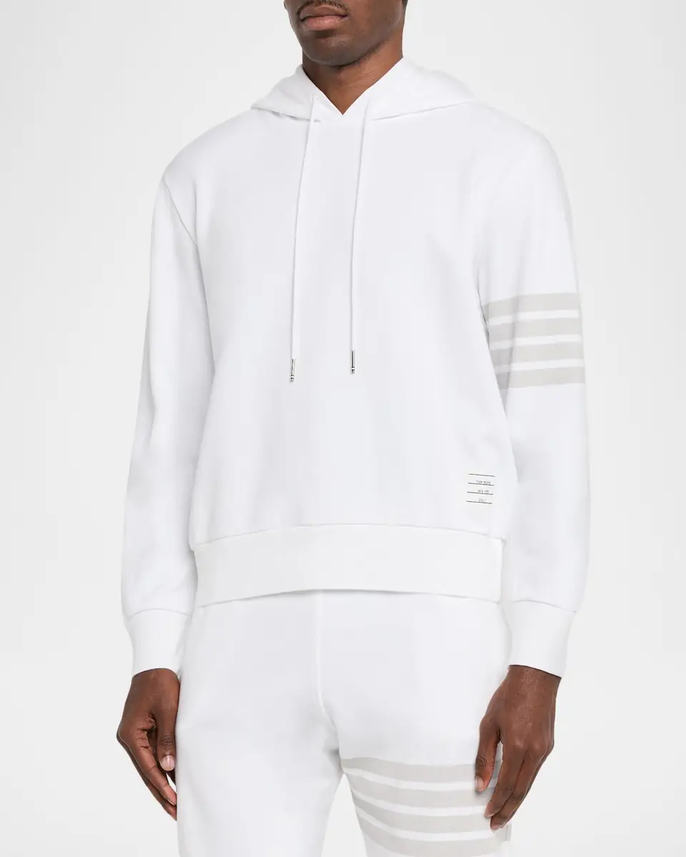 Thom Browne Men's 4-Bar Cotton Hoodie | Thumbnail 4 Thom Browne Men's 4-Bar Cotton Hoodie | Thumbnail 4