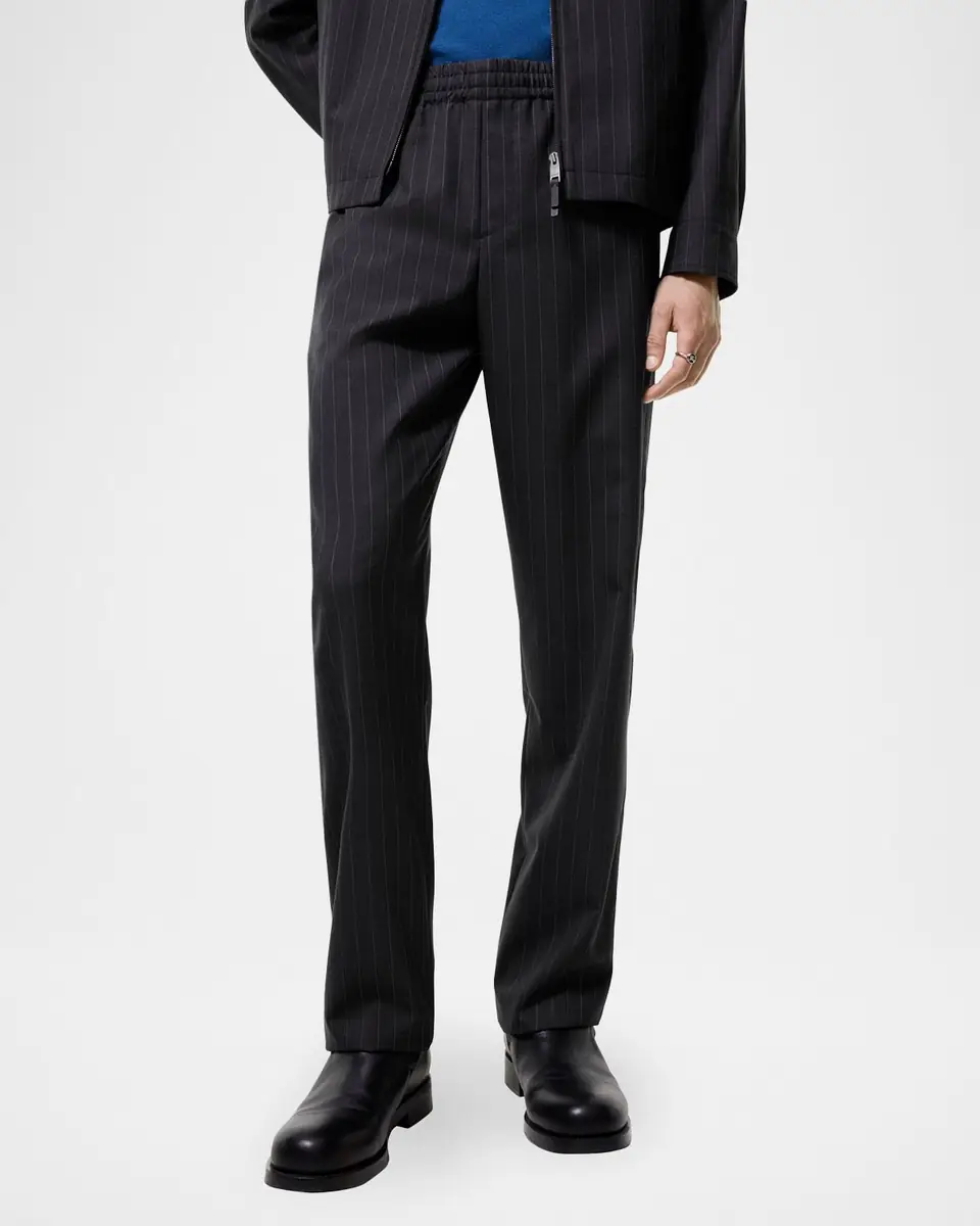 Burberry Men's Pinstripe Wool Track Pants | Thumbnail 2 Burberry Men's Pinstripe Wool Track Pants | Thumbnail 2