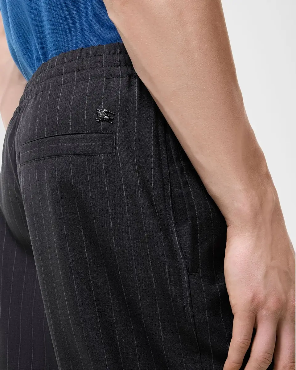 Burberry Men's Pinstripe Wool Track Pants | Thumbnail 3 Burberry Men's Pinstripe Wool Track Pants | Thumbnail 3