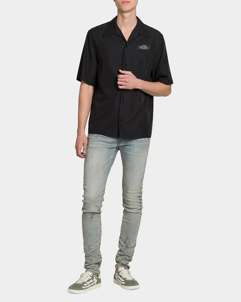 AMIRI Spirit Logo Patch Bowling Shirt | Thumbnail 2 AMIRI Spirit Logo Patch Bowling Shirt | Thumbnail 2