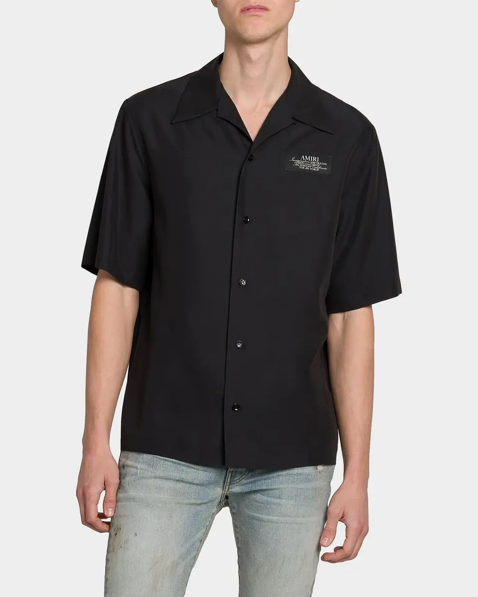 AMIRI Spirit Logo Patch Bowling Shirt | Thumbnail 4 AMIRI Spirit Logo Patch Bowling Shirt | Thumbnail 4