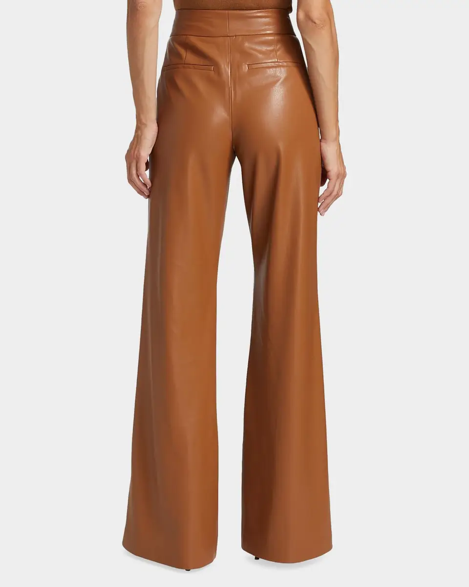 Alice + Olivia Dylan Vegan Leather Wide-Leg Pants | Thumbnail 3