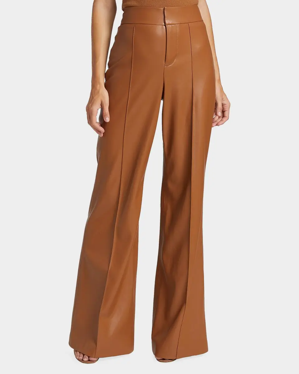 Alice + Olivia Dylan Vegan Leather Wide-Leg Pants | Thumbnail 4