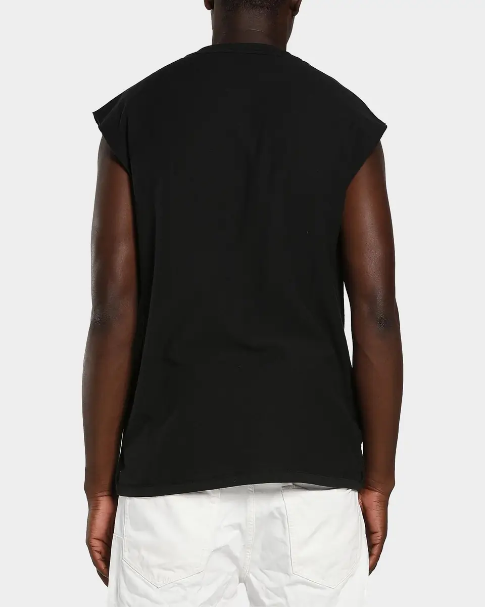 PURPLE Men's Textured Graphic Sleeveless T-Shirt | Thumbnail 2 PURPLE Men's Textured Graphic Sleeveless T-Shirt | Thumbnail 2