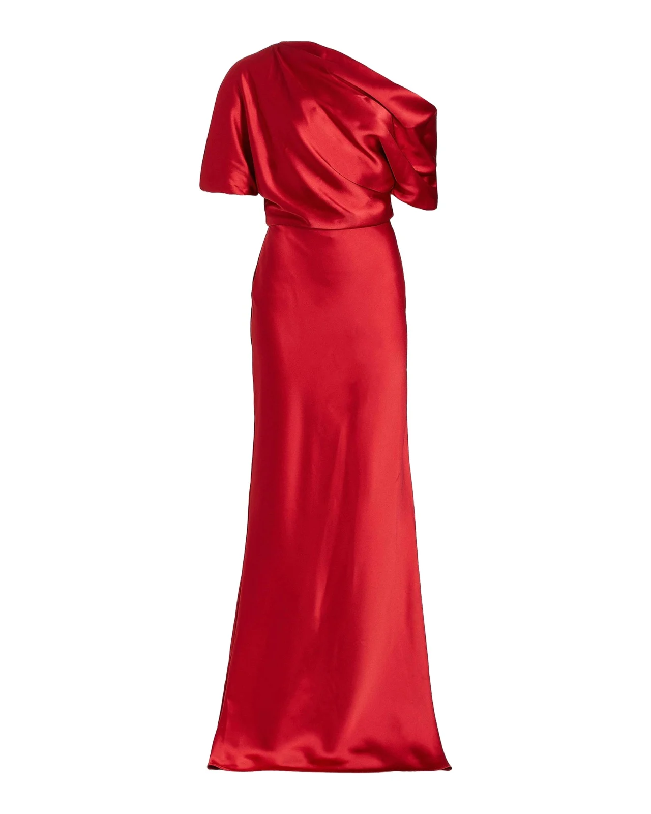 Draped Satin One-Shoulder Gown Draped Satin One-Shoulder Gown