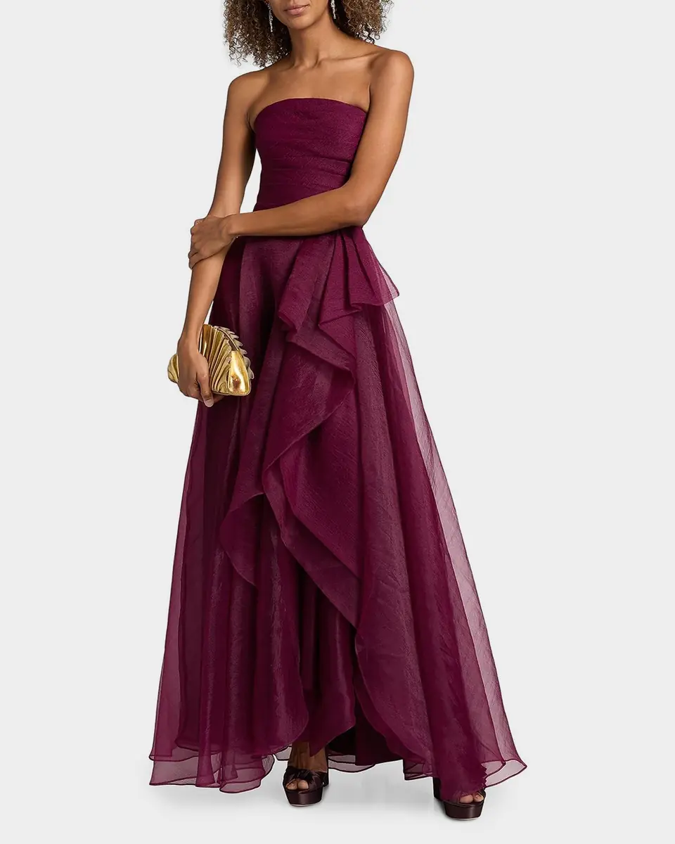 THEIA Teresa Draped Strapless Gown | Thumbnail 2 THEIA Teresa Draped Strapless Gown | Thumbnail 2