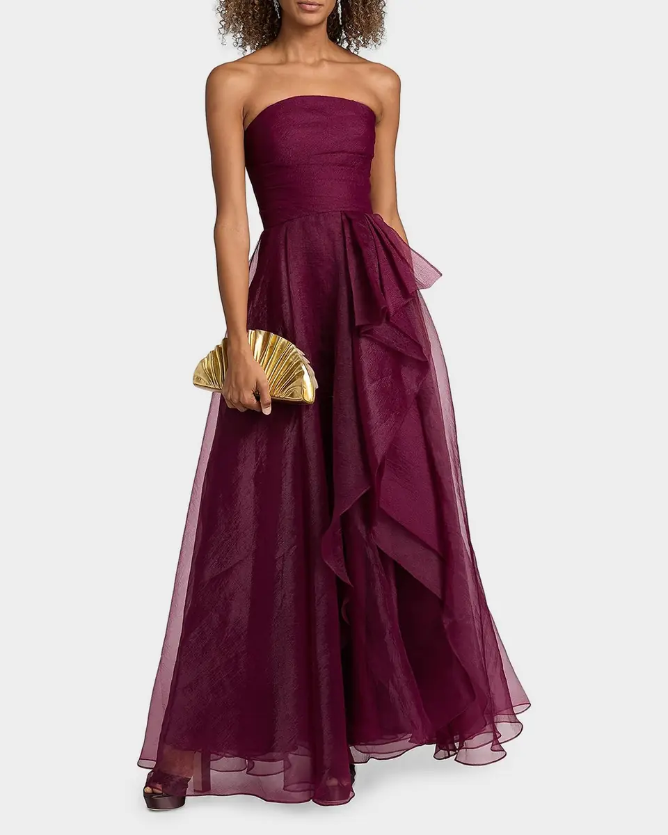 THEIA Teresa Draped Strapless Gown | Thumbnail 4 THEIA Teresa Draped Strapless Gown | Thumbnail 4