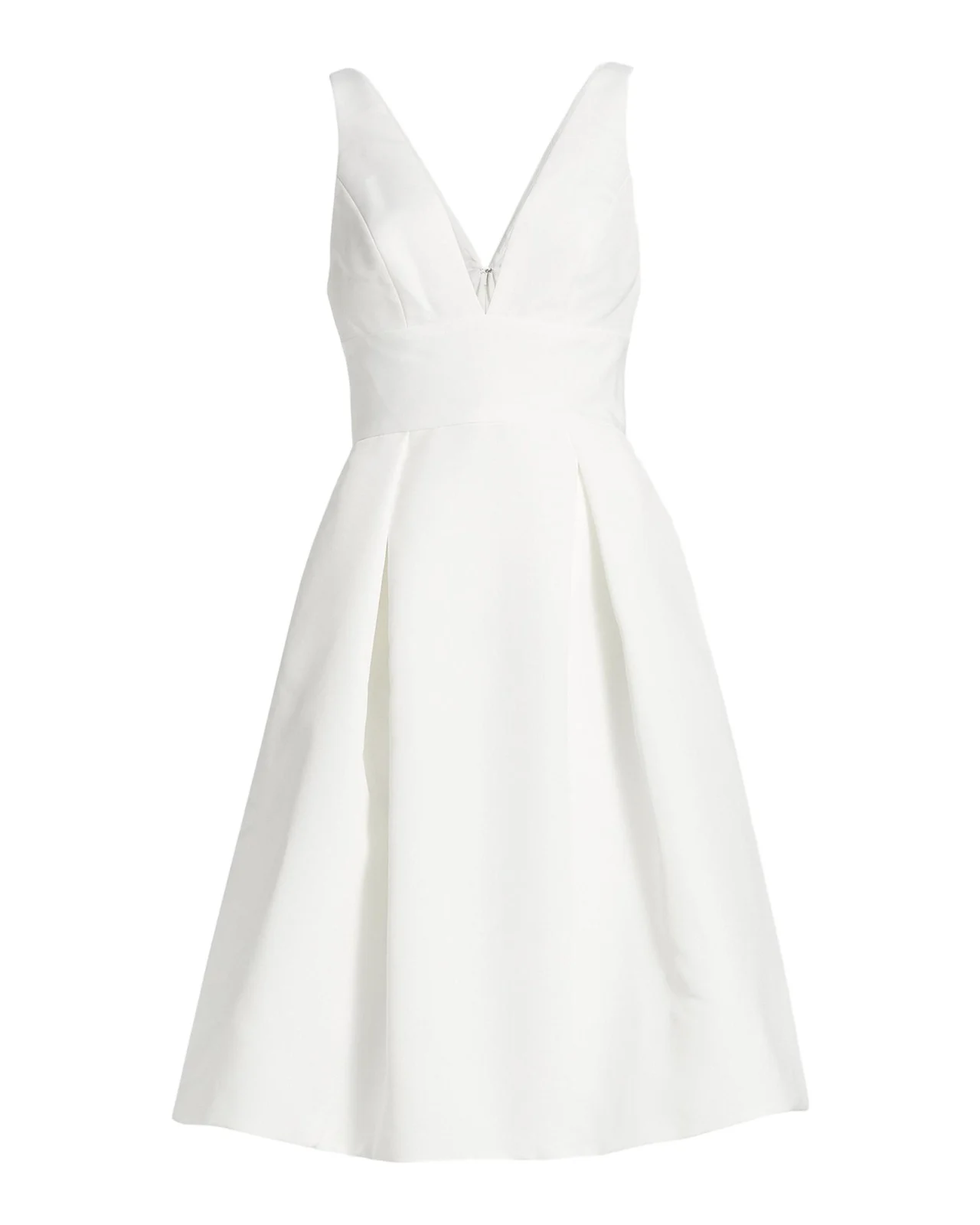 Amsale Faille Deep V-Neck Dress