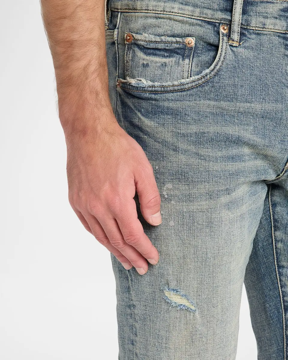 PURPLE Men's D-Worn Distressed Skinny Jeans | Thumbnail 5 PURPLE Men's D-Worn Distressed Skinny Jeans | Thumbnail 5